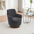 29.3 Upholstered Swivel Barrel Chair with Stainless Steel Base