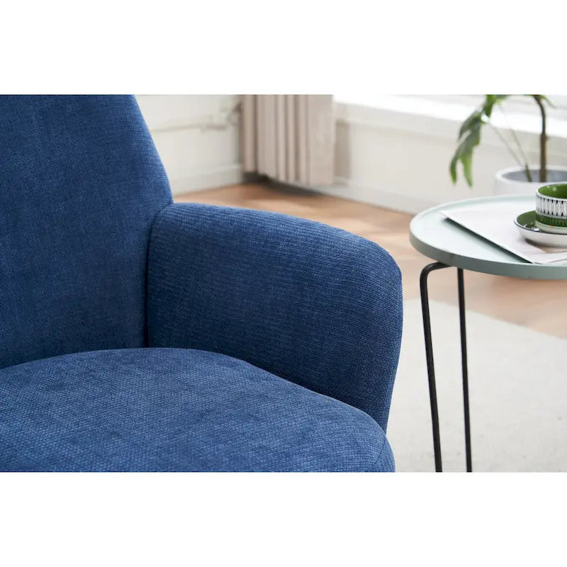 29.3 Upholstered Swivel Barrel Chair with Stainless Steel Base