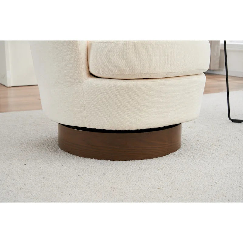 29.3 Upholstered Swivel Barrel Chair with Stainless Steel Base
