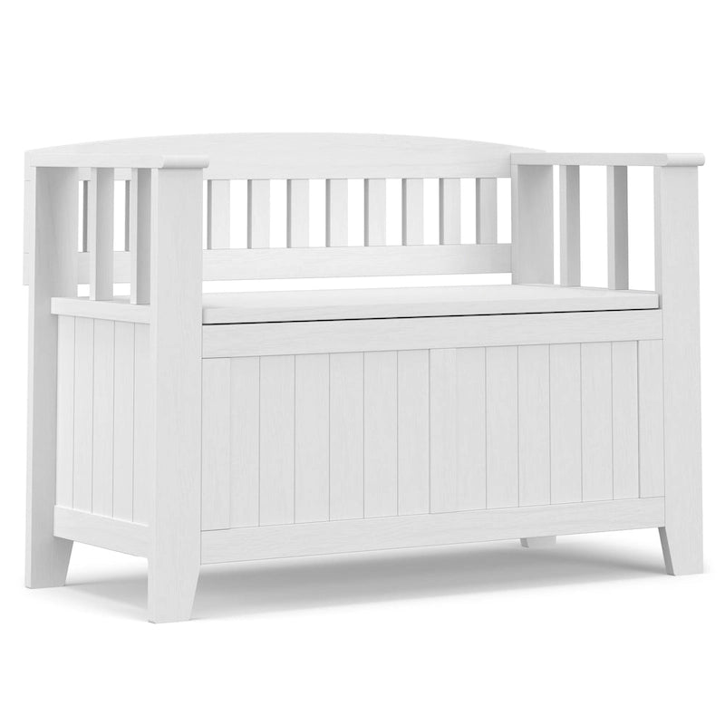 36 Wide Solid Wood Transitional Small Entryway Storage Bench