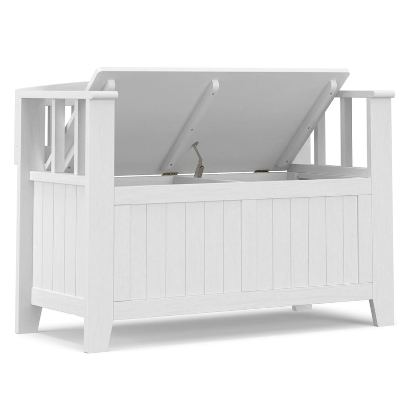 36 Wide Solid Wood Transitional Small Entryway Storage Bench