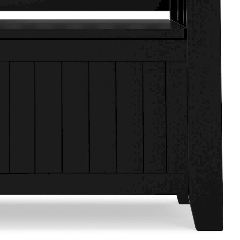 Banc de rangement transitionnel en bois massif, 36 po de largeur, pour petite entrée