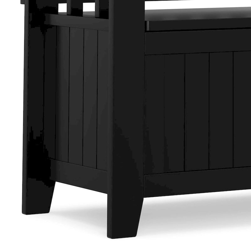 Banc de rangement transitionnel en bois massif, 36 po de largeur, pour petite entrée