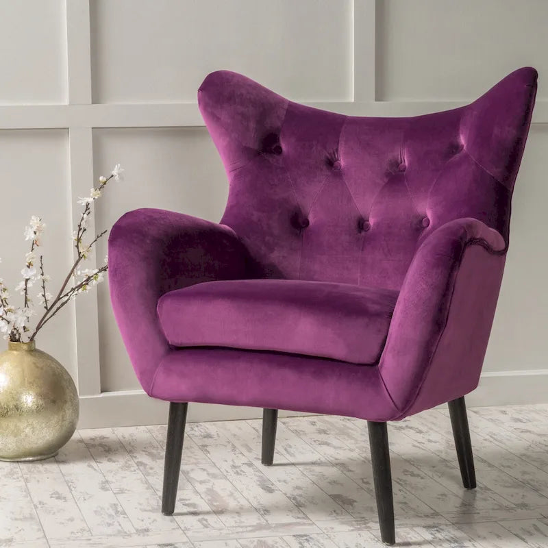 Fauteuil rembourré du milieu du siècle 30,25P x 34,25L x 39,75H