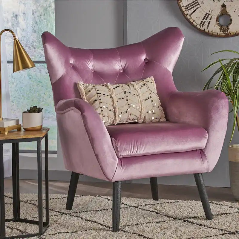 Fauteuil rembourré du milieu du siècle 30,25P x 34,25L x 39,75H