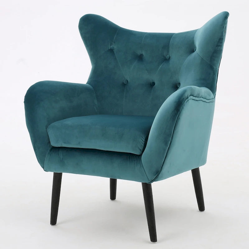Fauteuil rembourré du milieu du siècle 30,25P x 34,25L x 39,75H