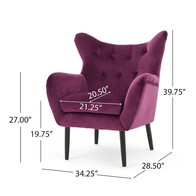 Fauteuil rembourré du milieu du siècle 30,25P x 34,25L x 39,75H