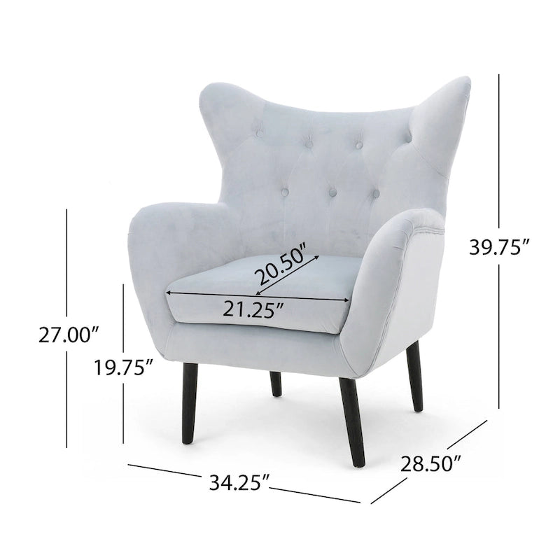 Fauteuil rembourré du milieu du siècle 30,25P x 34,25L x 39,75H