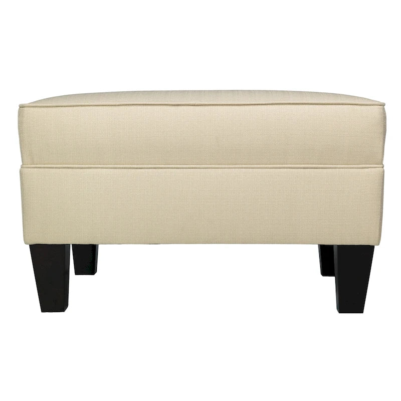 Fabric Upholstered Square Welted Ottoman