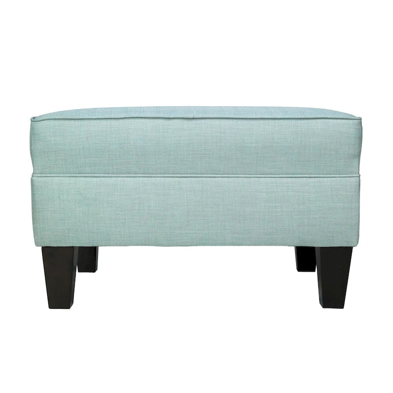 Fabric Upholstered Square Welted Ottoman