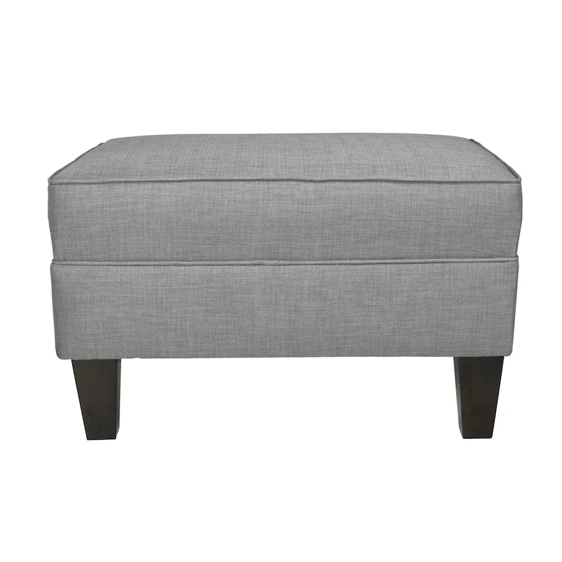 Fabric Upholstered Square Welted Ottoman