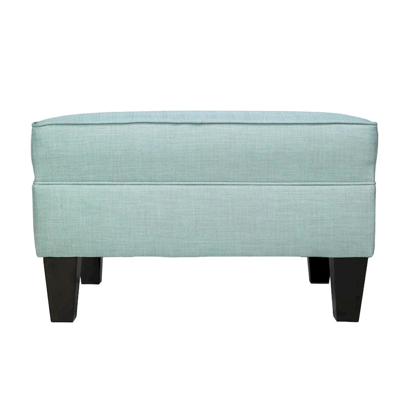 Fabric Upholstered Square Welted Ottoman