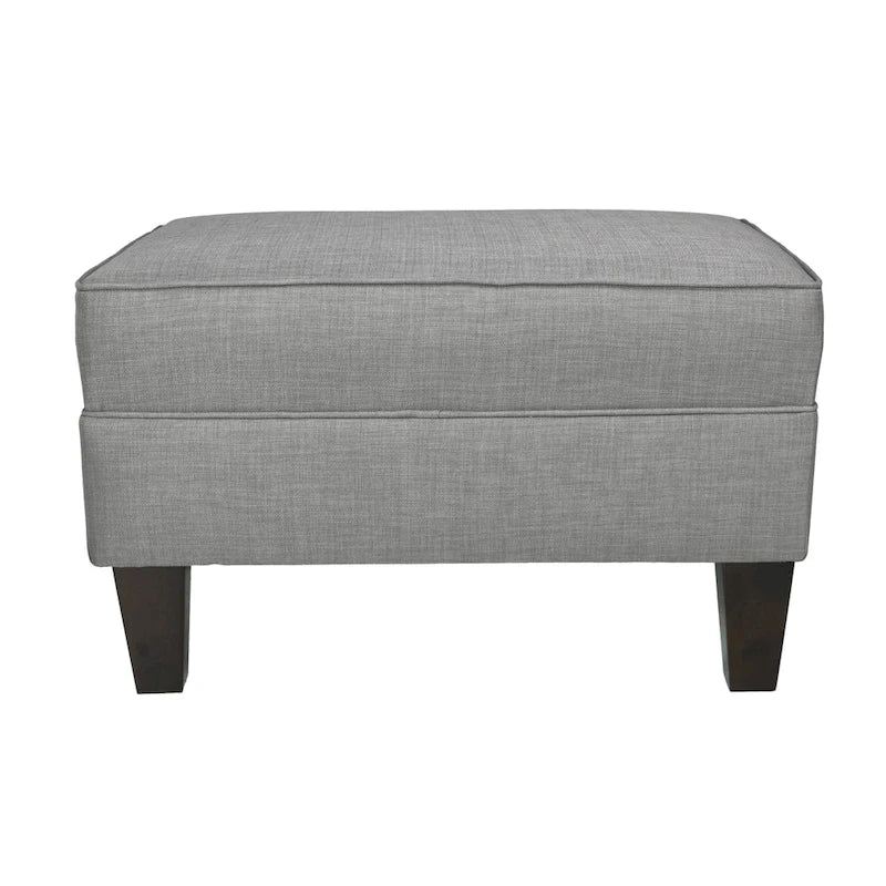 Fabric Upholstered Square Welted Ottoman
