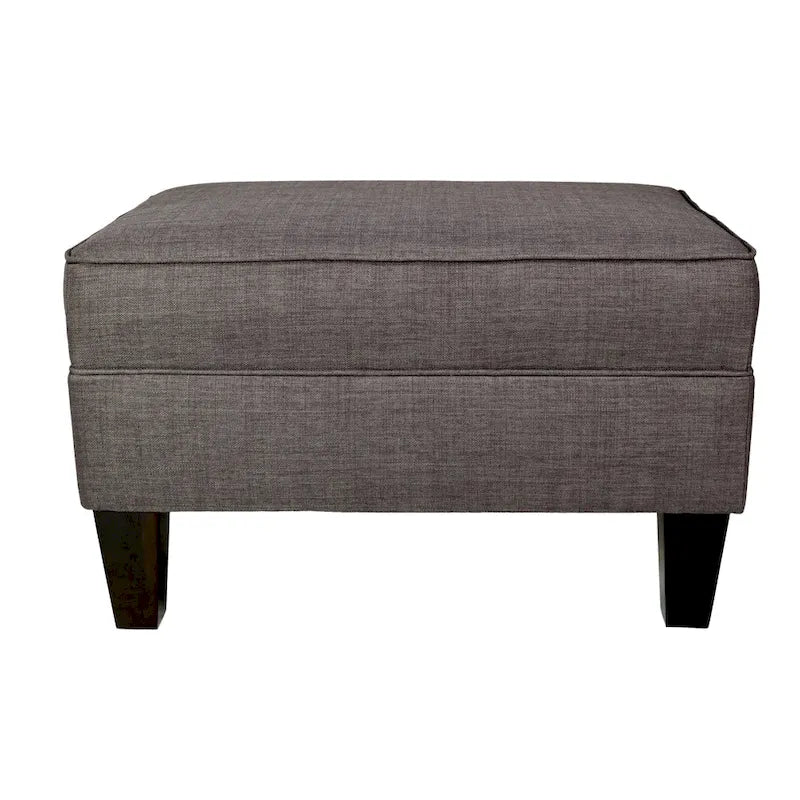 Fabric Upholstered Square Welted Ottoman