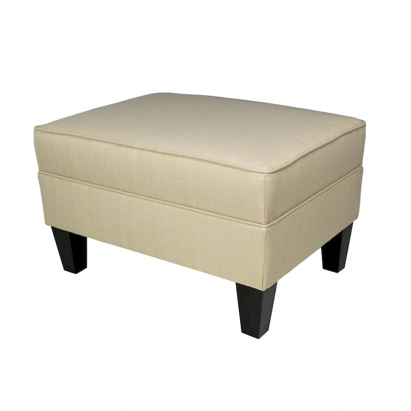 Ottoman carré passepoilé en tissu