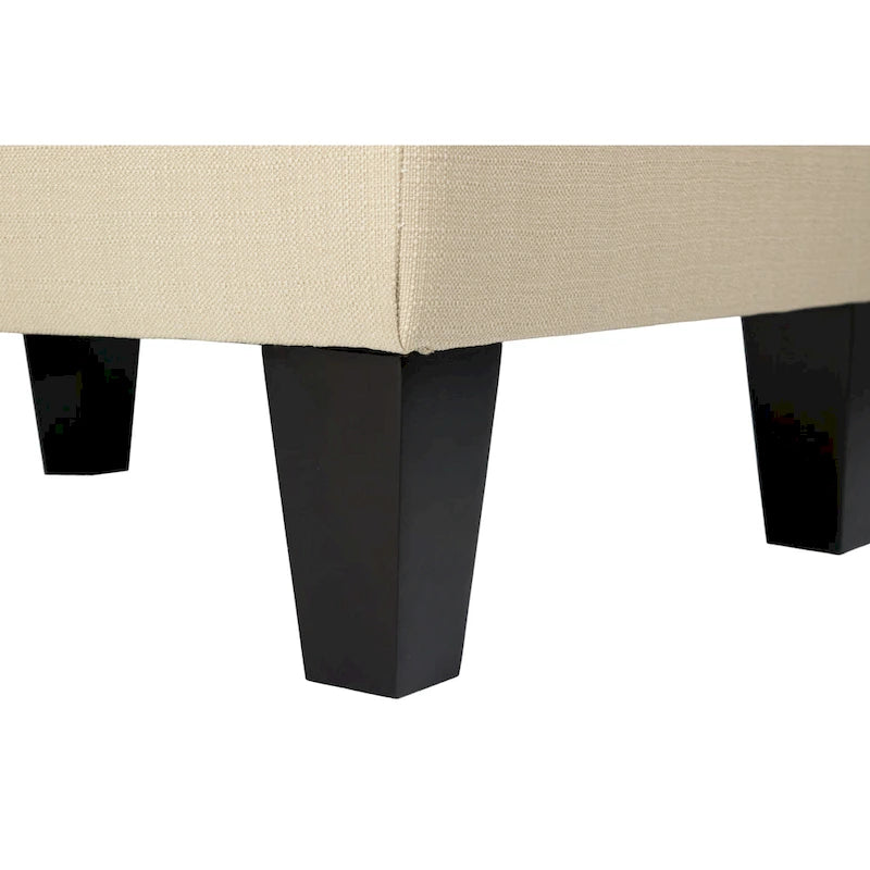 Ottoman carré passepoilé en tissu