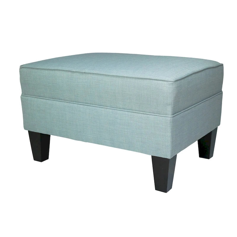 Ottoman carré passepoilé en tissu