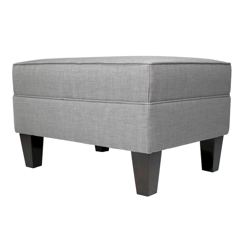 Ottoman carré passepoilé en tissu