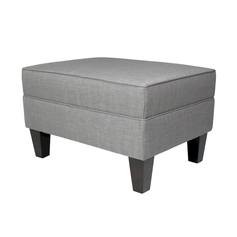 Ottoman carré passepoilé en tissu