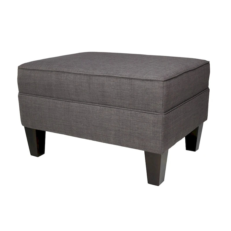 Ottoman carré passepoilé en tissu