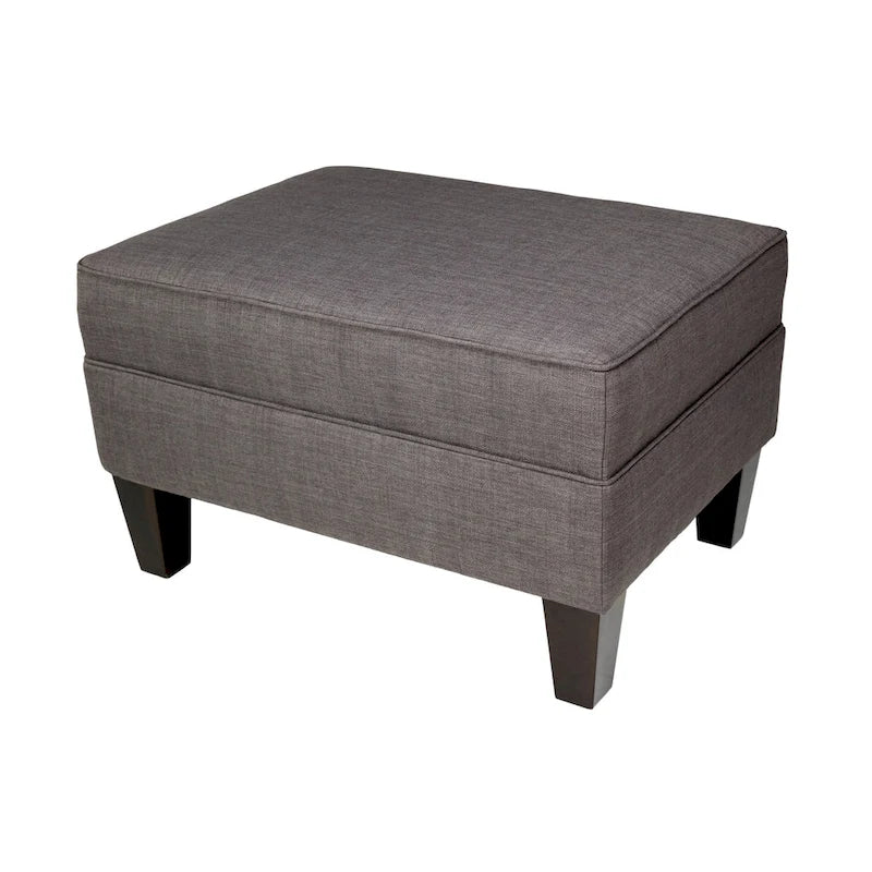 Ottoman carré passepoilé en tissu