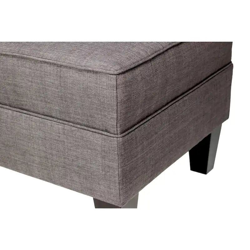 Ottoman carré passepoilé en tissu