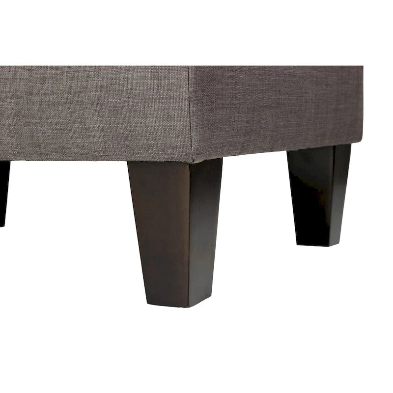 Ottoman carré passepoilé en tissu