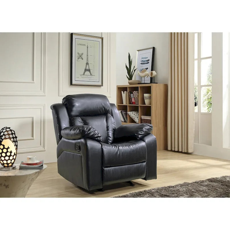 Faux Leather Upholstery Reclining Chair - 38L x 37W x 41H