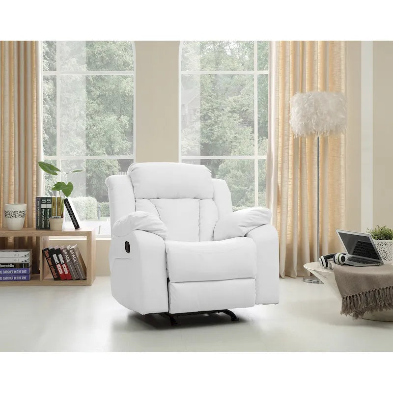 Faux Leather Upholstery Reclining Chair - 38L x 37W x 41H
