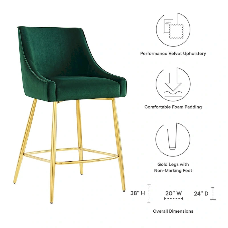 Performance Velvet Counter Stool
