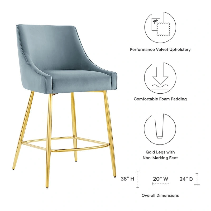 Performance Velvet Counter Stool