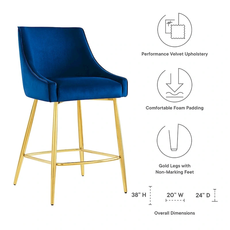 Performance Velvet Counter Stool