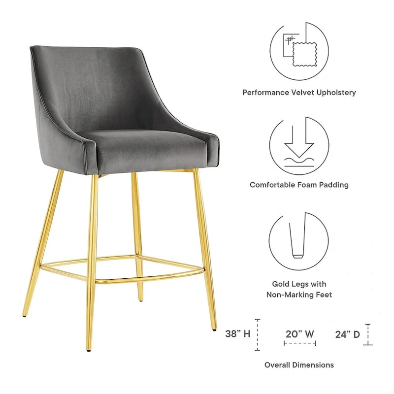 Performance Velvet Counter Stool