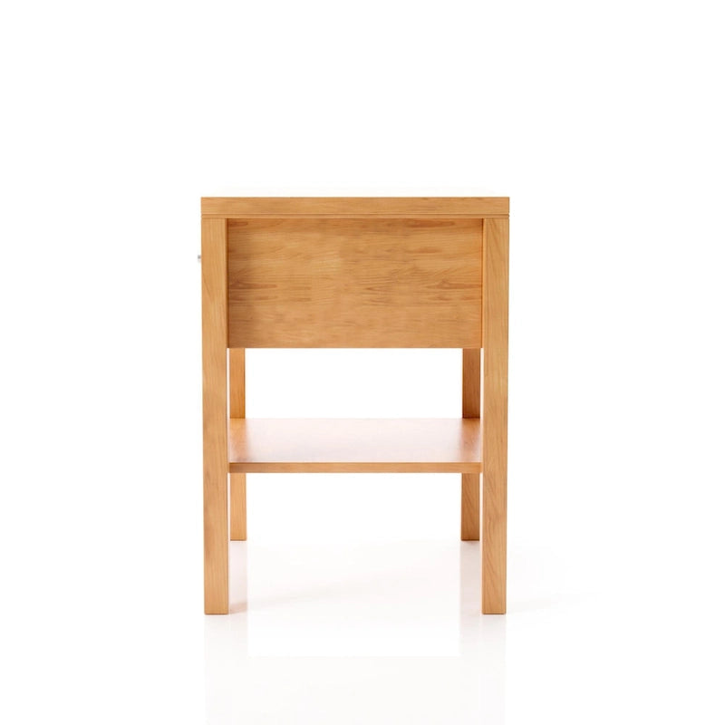 Mid-Century Modern Solid Wood 1-Drawer Nightstand