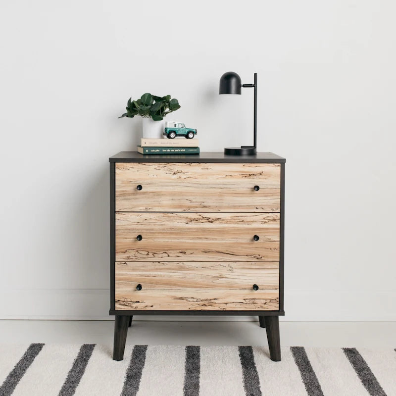 Two-Tone Chest with Matte White Finish and Sugarberry Wood Grain