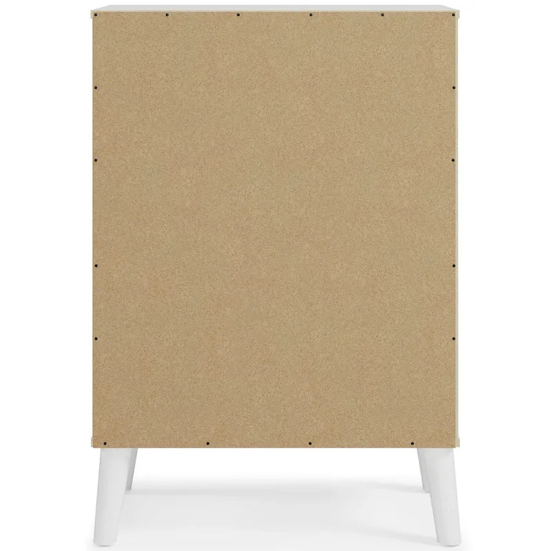Two-Tone Chest with Matte White Finish and Sugarberry Wood Grain
