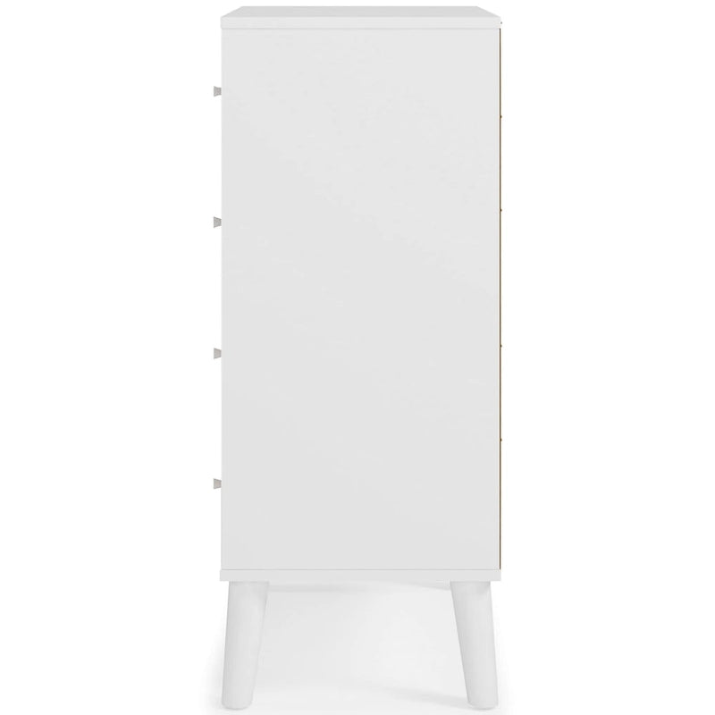 Two-Tone Chest with Matte White Finish and Sugarberry Wood Grain