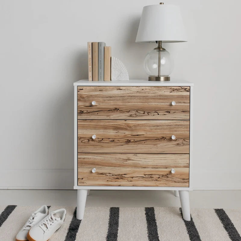 Two-Tone Chest with Matte White Finish and Sugarberry Wood Grain