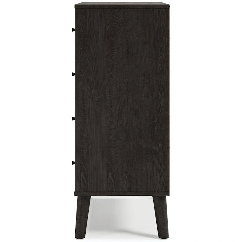 Commode bicolore avec finition blanc mat et veinage bois Sugarberry