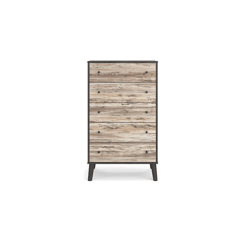Commode bicolore avec finition blanc mat et veinage bois Sugarberry