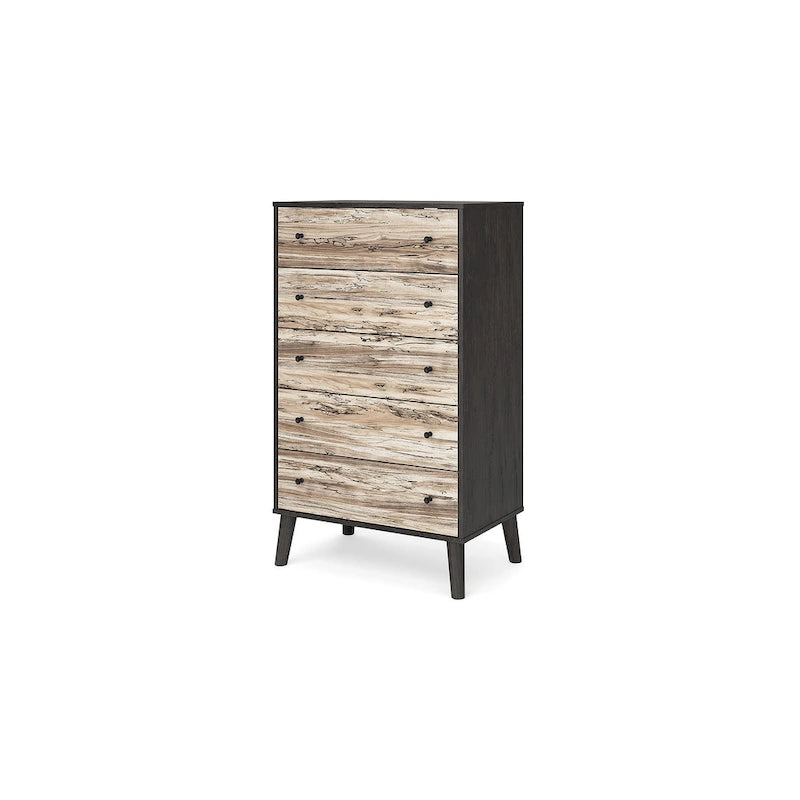 Commode bicolore avec finition blanc mat et veinage bois Sugarberry