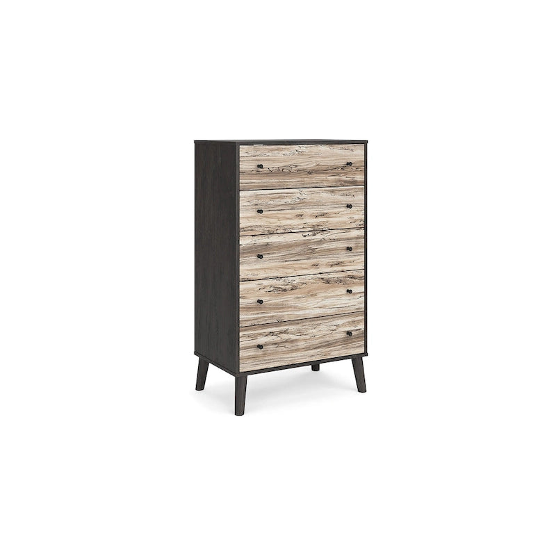 Commode bicolore avec finition blanc mat et veinage bois Sugarberry
