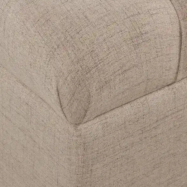 Banc de rangement capitonné en tissu beige