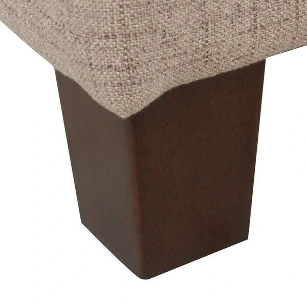 Banc de rangement capitonné en tissu beige