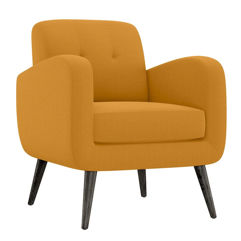 Fauteuil d'appoint jaune moutarde de style mid-century