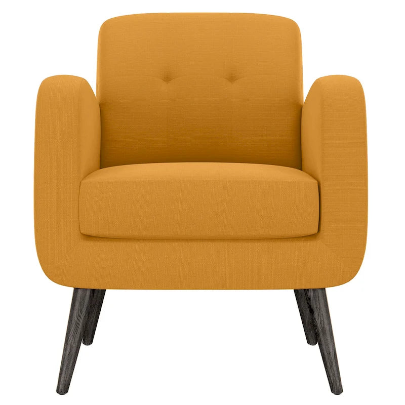 Fauteuil d'appoint jaune moutarde de style mid-century