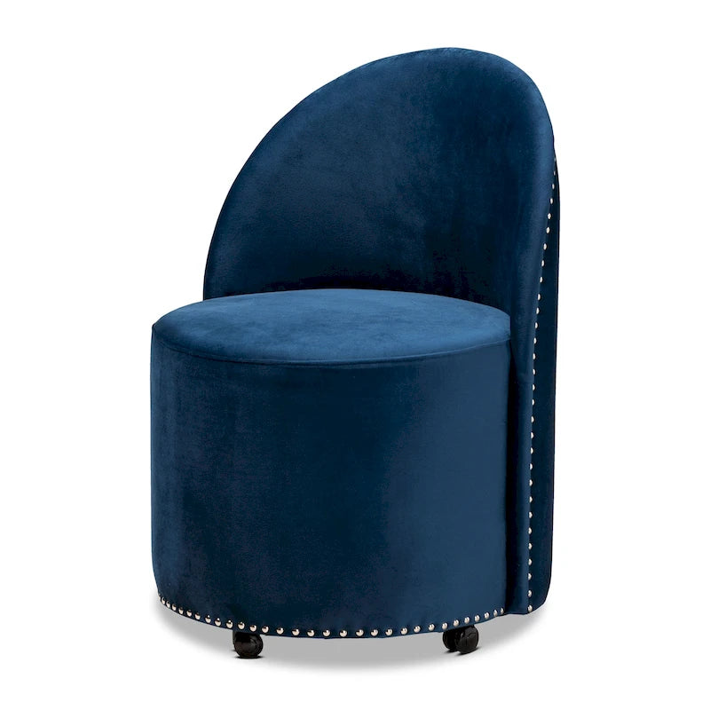 Glam and Luxe Velvet Rolling Accent Chair