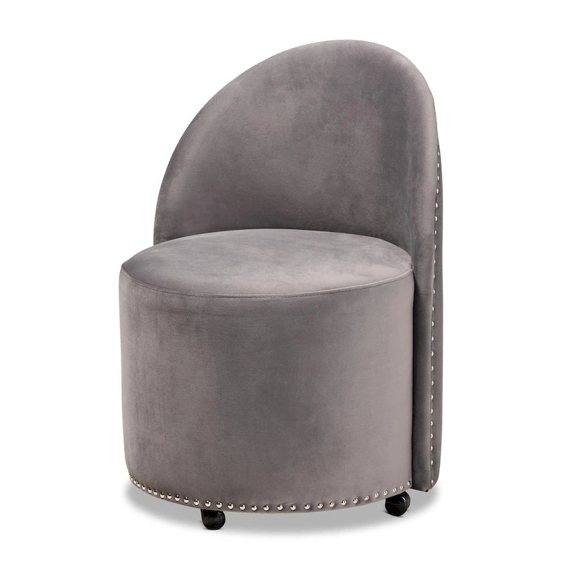 Fauteuil d'appoint roulant en velours Glam et Luxe
