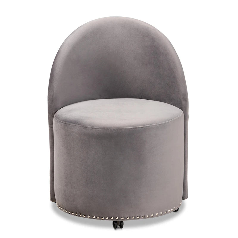 Glam and Luxe Velvet Rolling Accent Chair