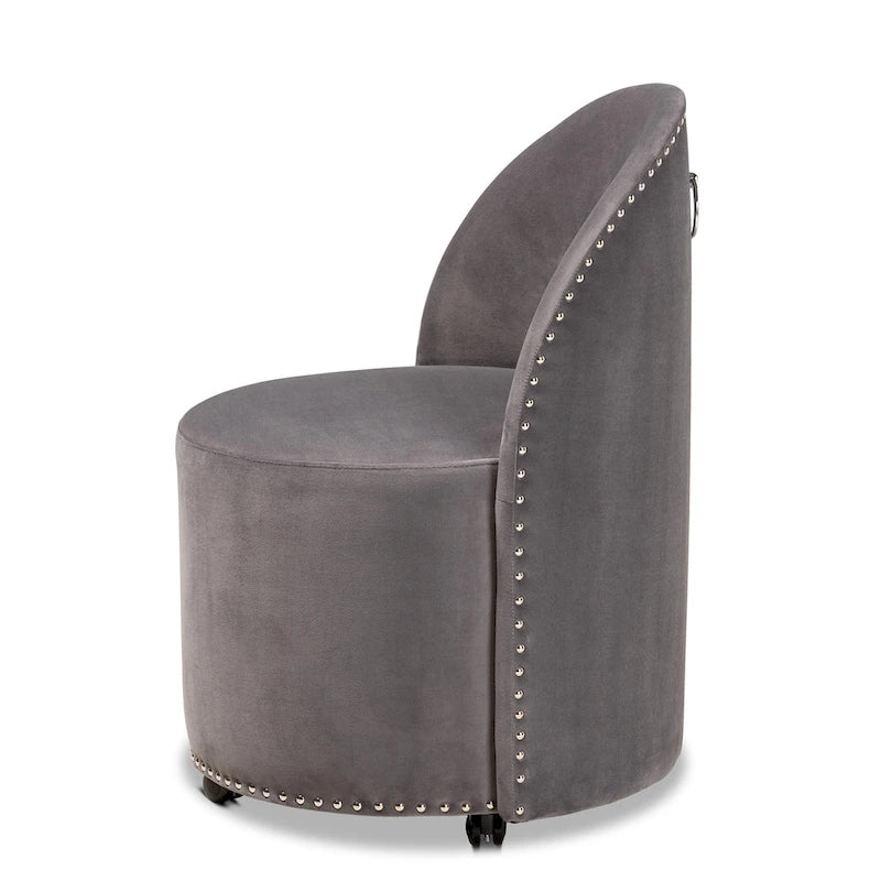 Glam and Luxe Velvet Rolling Accent Chair